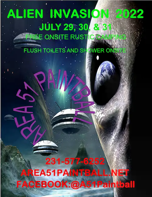 Area 51 Paintball Alien Invasion 2022 Flyer!